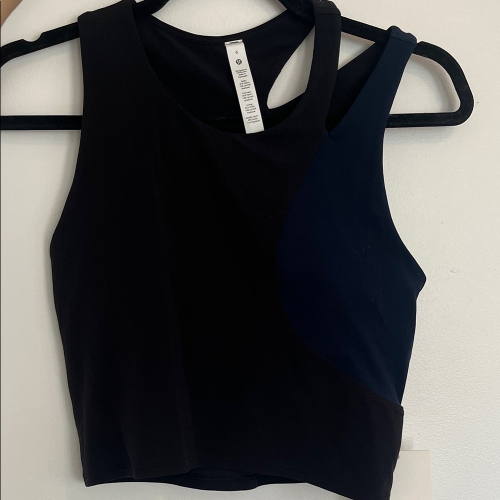 Lululemon asymmetrical Colorblock Cropped Tank